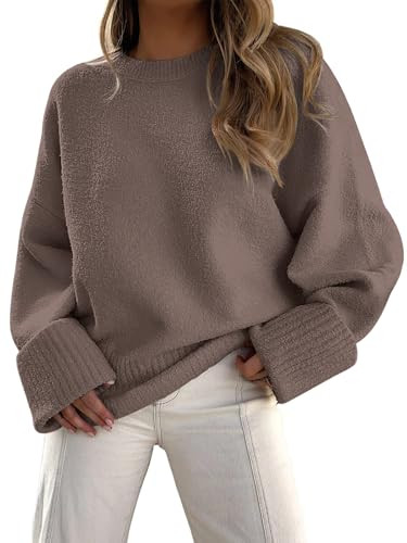 LILLUSORY Women's Oversized Sweaters Fuzzy Chunky Warm Pullover Sweater | Amazon (US)