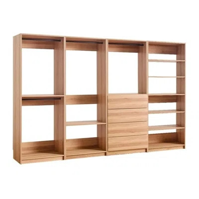 Freestanding Walk in Wood Closet System with Modular Wood Storage Design | Wayfair North America