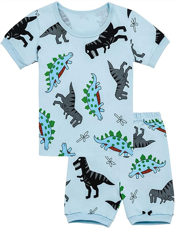 Girls Boys Pajamas Summer Short Children Clothes Set 100% Cotton Little Kids Pjs Sleepwear Size 1... | Amazon (US)