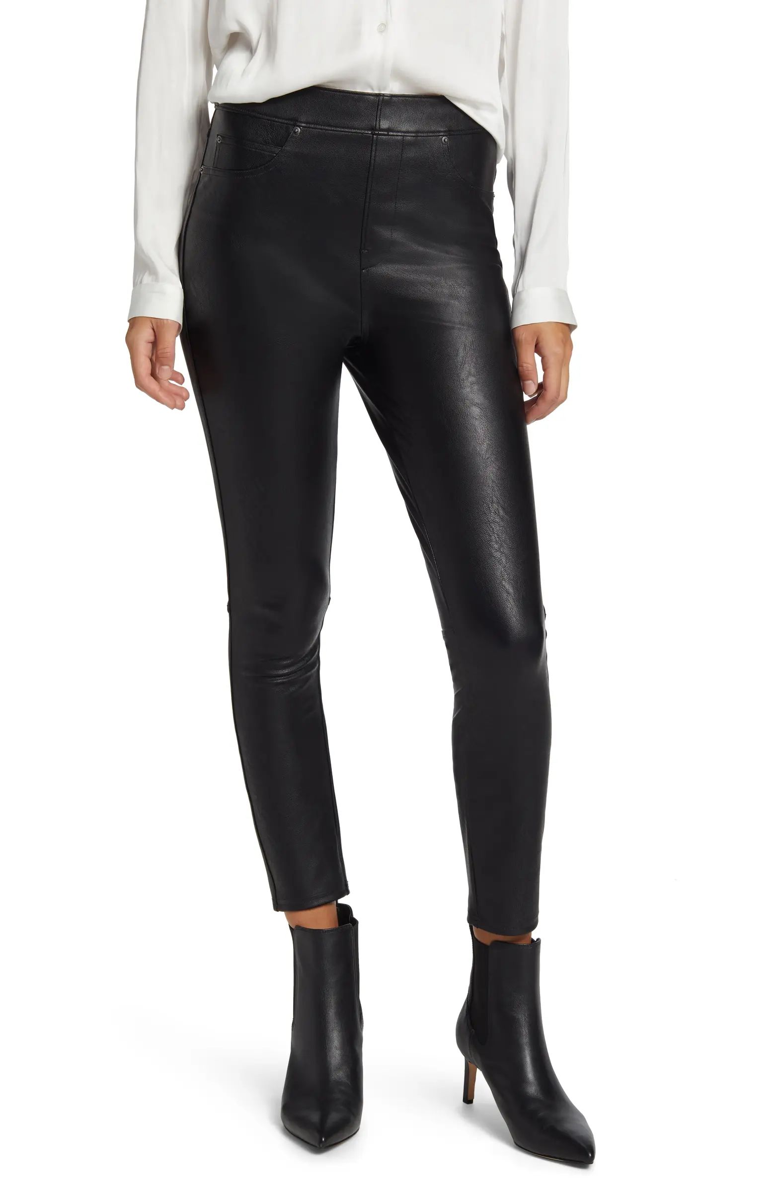 SPANX® Faux Leather Ankle Skinny Pants | Nordstrom | Nordstrom