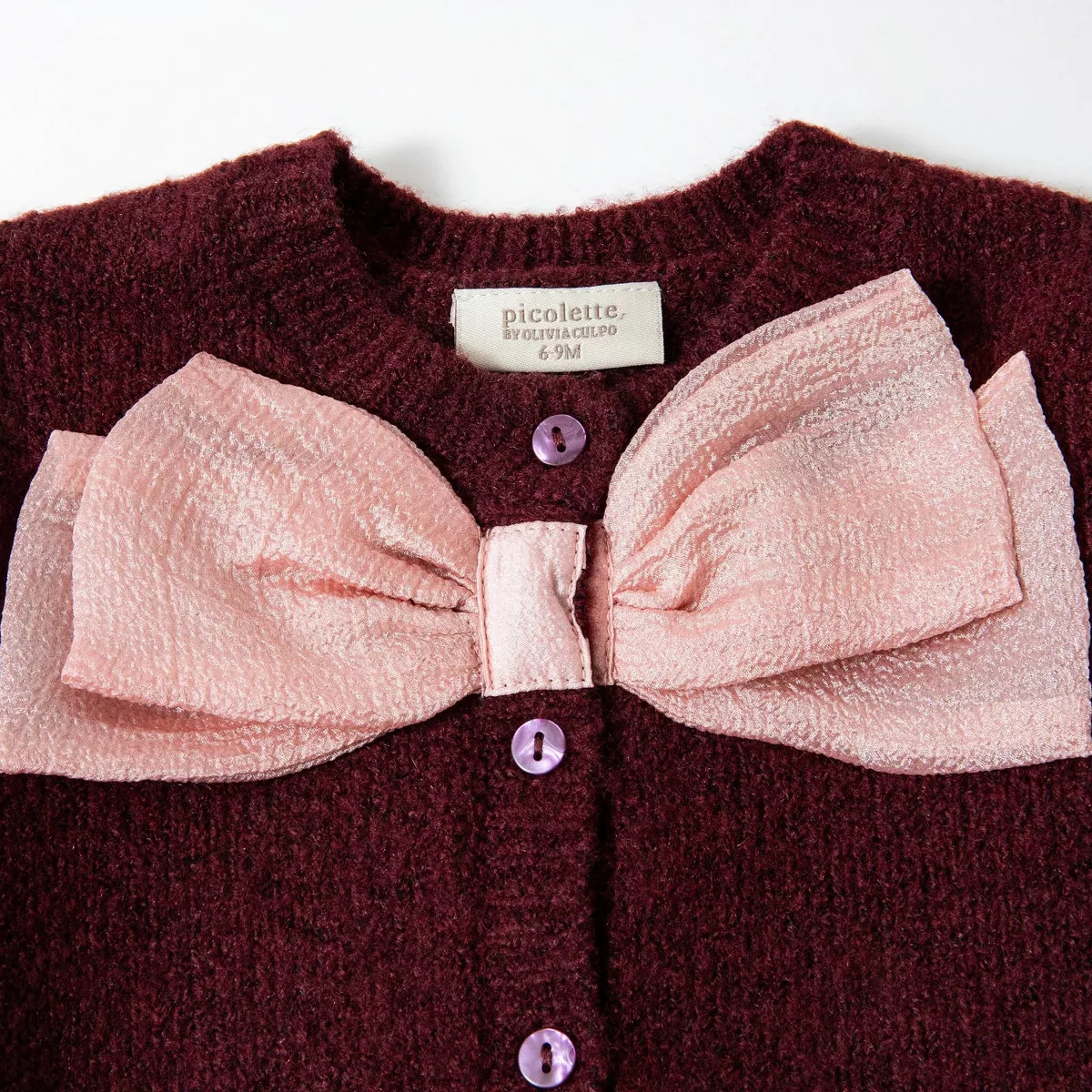 Picolette by Olivia Culpo Baby Girls' bow Cardigan Sweater - Pink 6-9M | Target