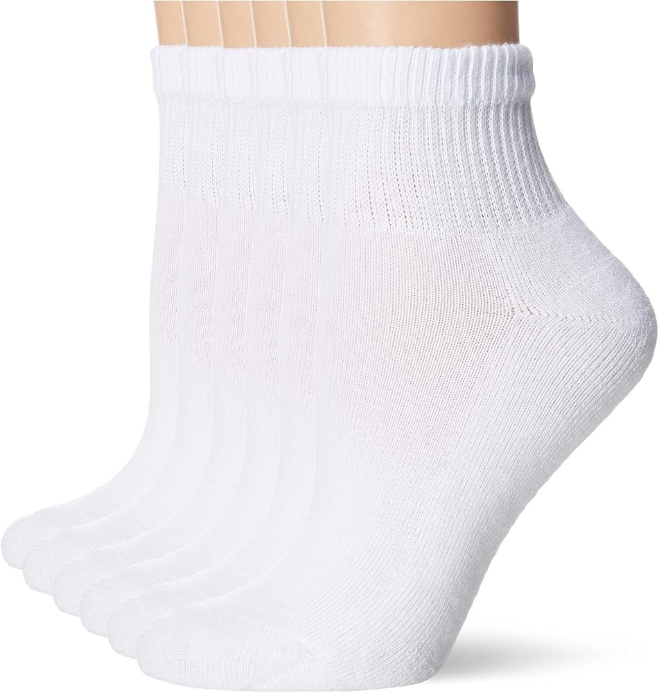 Hanes Women's Crew, Ankle & No Show Socks, 6 Pairs, Cushioned Quarter Socks for Women, Shoe Sizes... | Amazon (US)