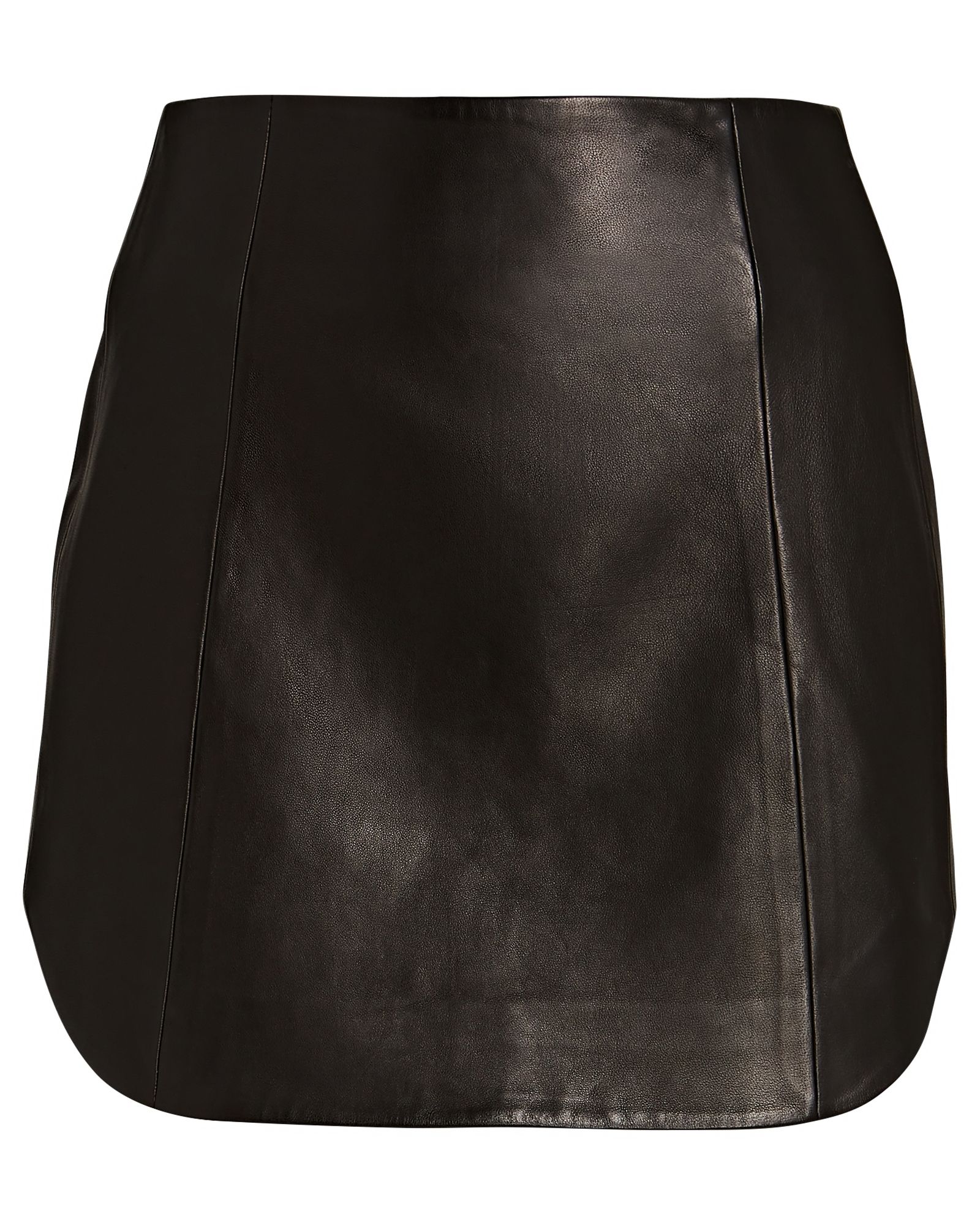 The Sei Baseball Hem Leather Mini Skirt, Black ZERO | INTERMIX