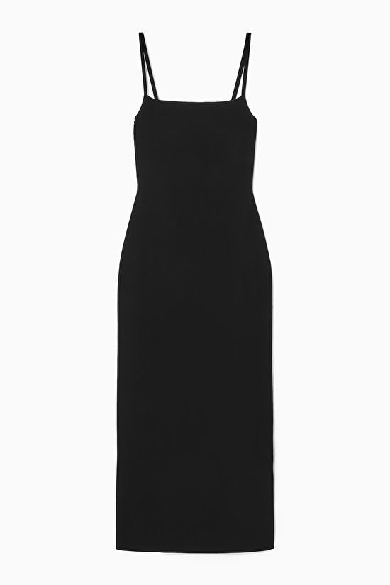 SQUARE-NECK KNITTED SLIP DRESS - BLACK - Dresses - COS | COS (US)