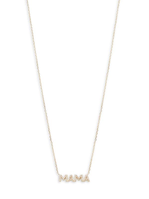 14K Yellow Gold & 0.10 TCW Diamond Mama Pendant Necklace | Saks Fifth Avenue OFF 5TH