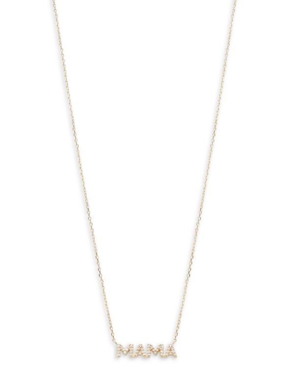 14K Yellow Gold & 0.10 TCW Diamond Mama Pendant Necklace | Saks Fifth Avenue OFF 5TH (Pmt risk)