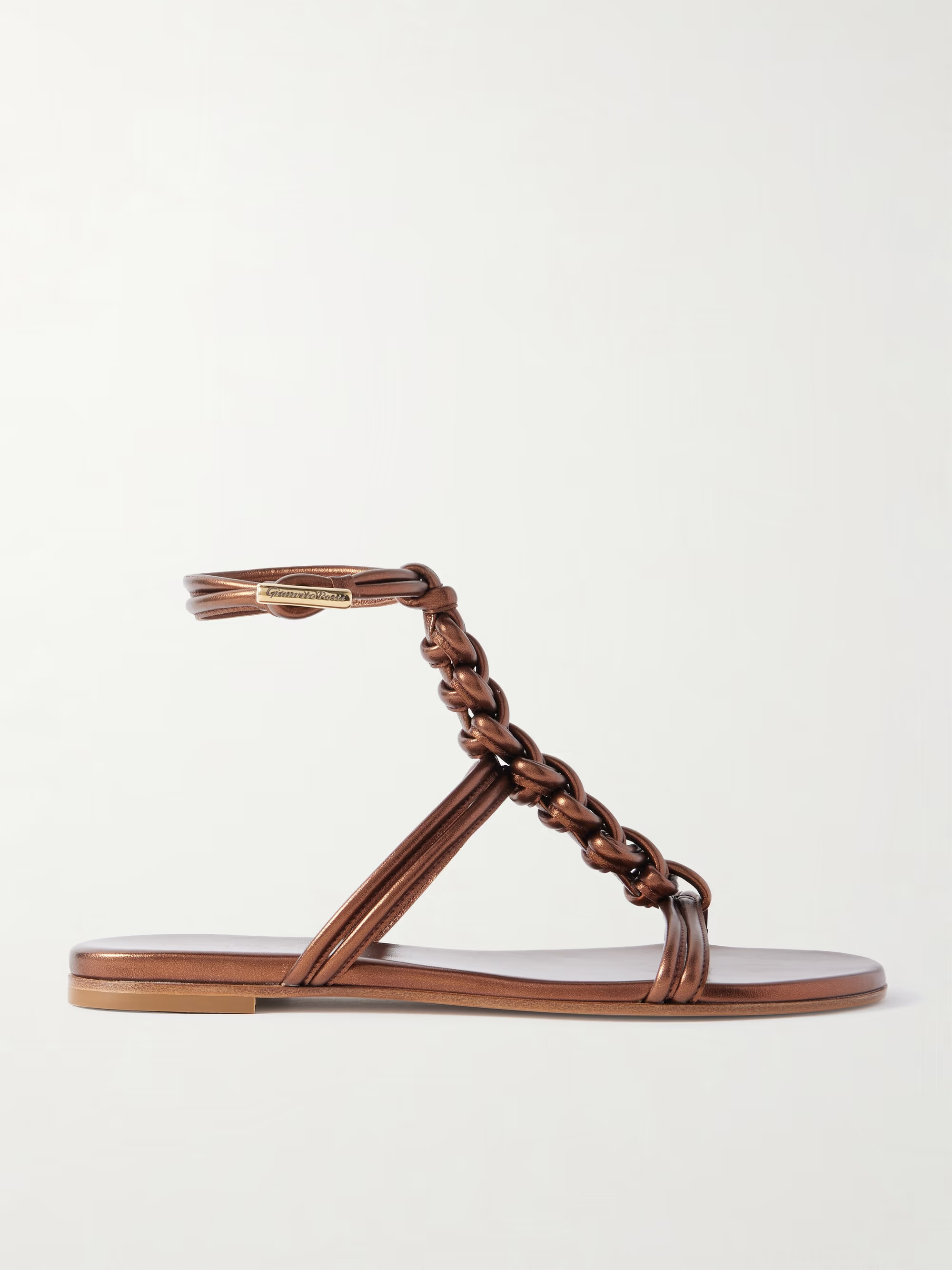 Capua metallic braided leather sandals | NET-A-PORTER (US)