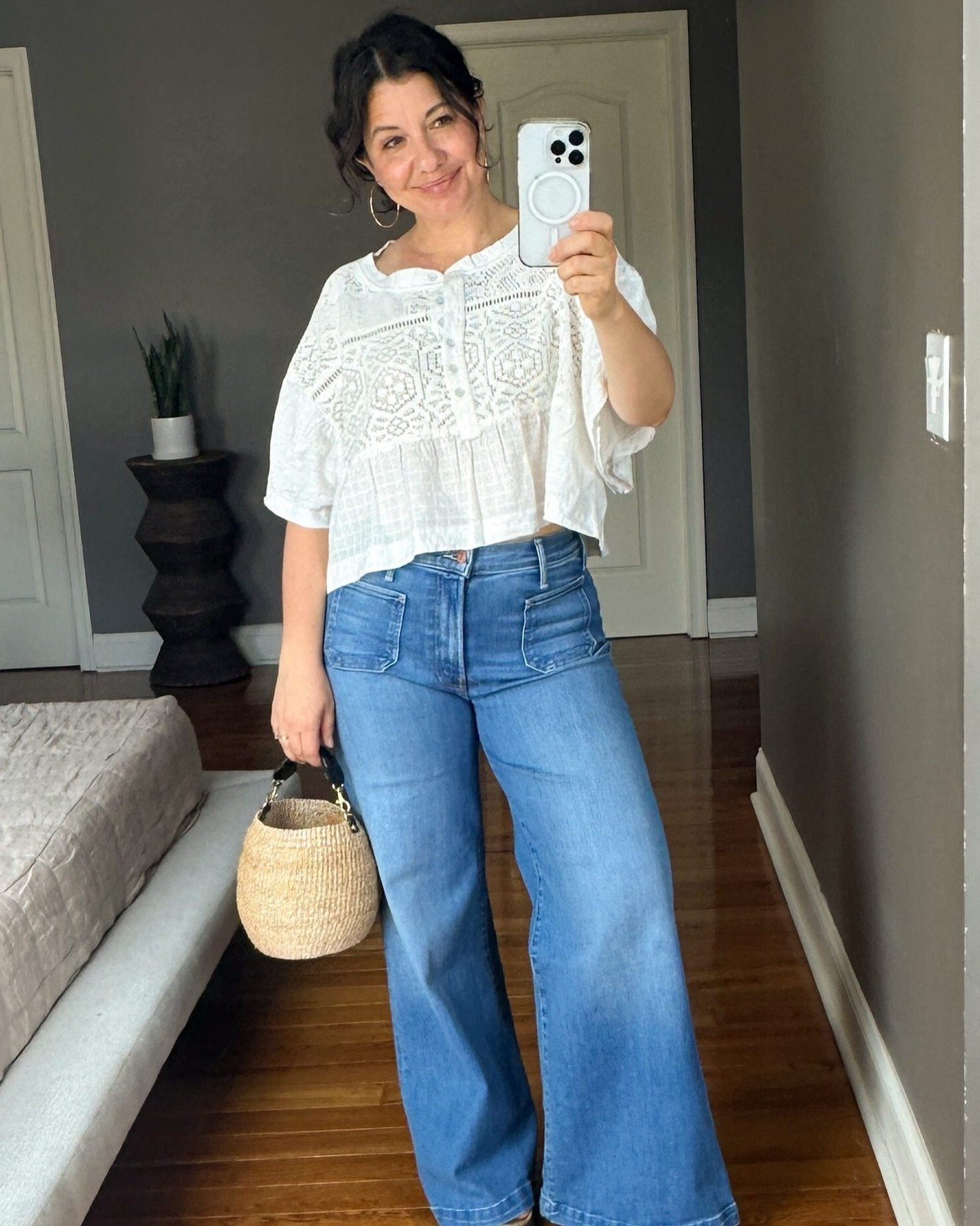 So...this top gets mixed reviews, but I think I like it!  It's VERY boxy and swing-y (I'm wearing a small petite), so I'm still experimenting with the proportions and how I'll wear it. Going to try it with linen pants and maybe a simple summer skirt too.
