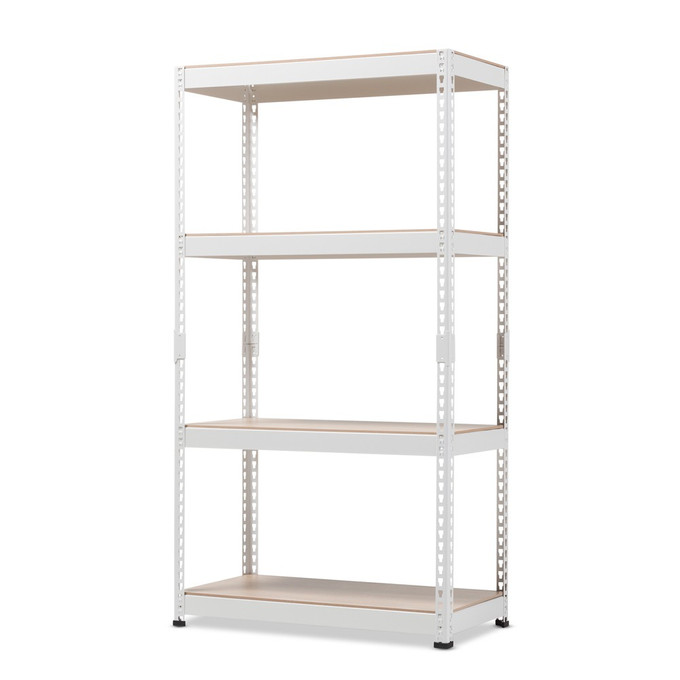 Click for more info about Cody Metal 4 - Shelf Multipurpose Shelving Rack - White - Baxton Studio