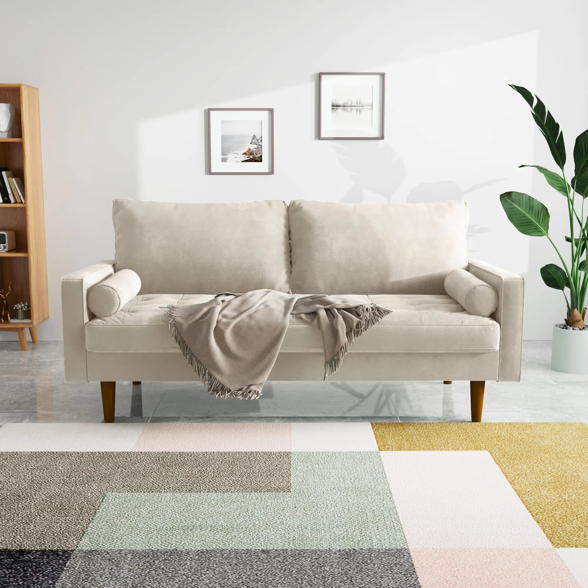 Mauck Modern Sofa,70 Inch Velvet Couch for Living Room,Spring Cushions,Solid Wood Frame,Easy Asse... | Wayfair North America