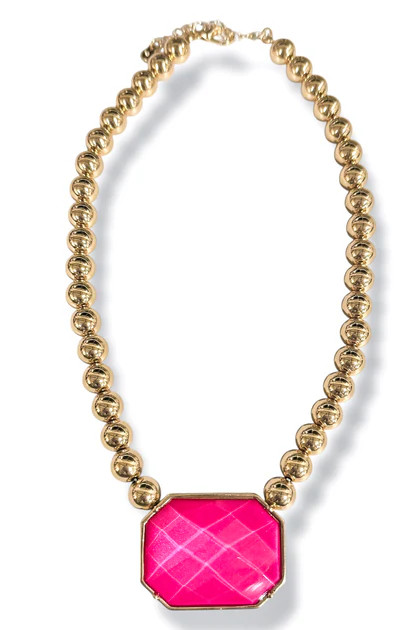 Sparkle In My Eye Fuchsia Stone & Ball Bead Necklace | The Willow Tree