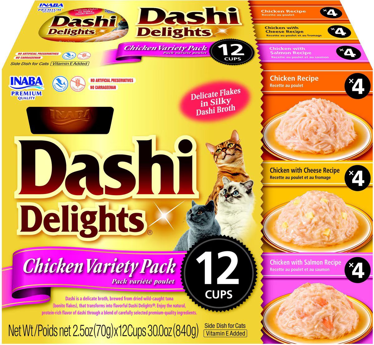 Inaba Dashi Delight Chicken Flavored Variety Pack Bits in Broth Cat Food Topping | Chewy.com