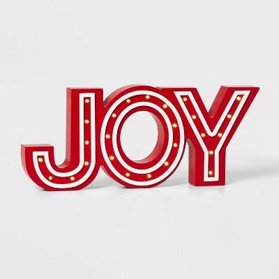 Lit Joy Marquee Decorative Sign Red/White - Wondershop™ | Target