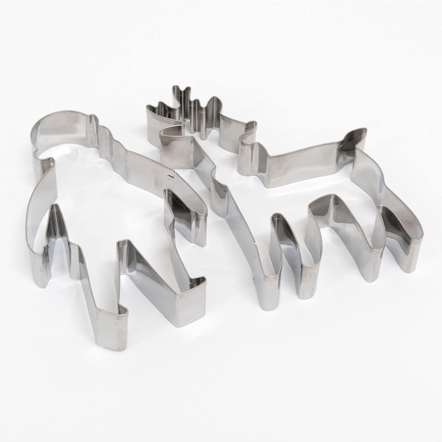 Meri Meri Santa & Reindeer Christmas Cookie Cutters (Pack of 2), 5" x 3" Metal Cookie Cutters, St... | Amazon (US)