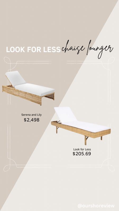 Cushioned chaise lounge, Serena and Lily Pacifica chaise patio chair for less, designer inspired patio furniture, pool chaise, coastal chaise, save verses splurge, high verses low, Serena and Lily look alike, woven lounger, 

#LTKstyletip #LTKhome #LTKsalealert