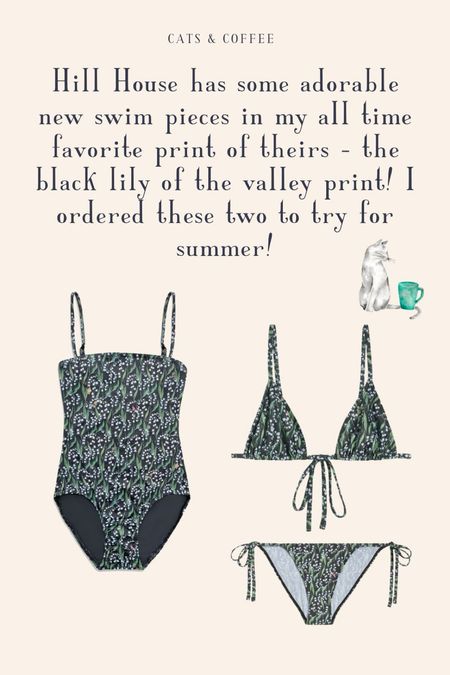 Hill House has some adorable new swim pieces in my all time favorite print of theirs - the black lily of the valley print! I ordered these two to try for summer!

#LTKSwim #LTKSeasonal #LTKTravel