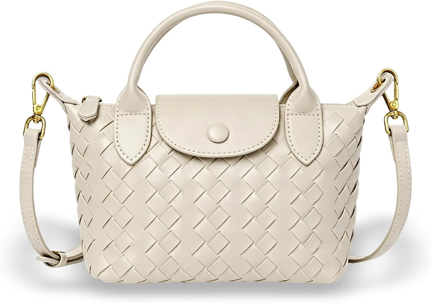 Woven Crossbody Bag, Cute Small Vegan Leather Purse for Travel | Amazon (US)