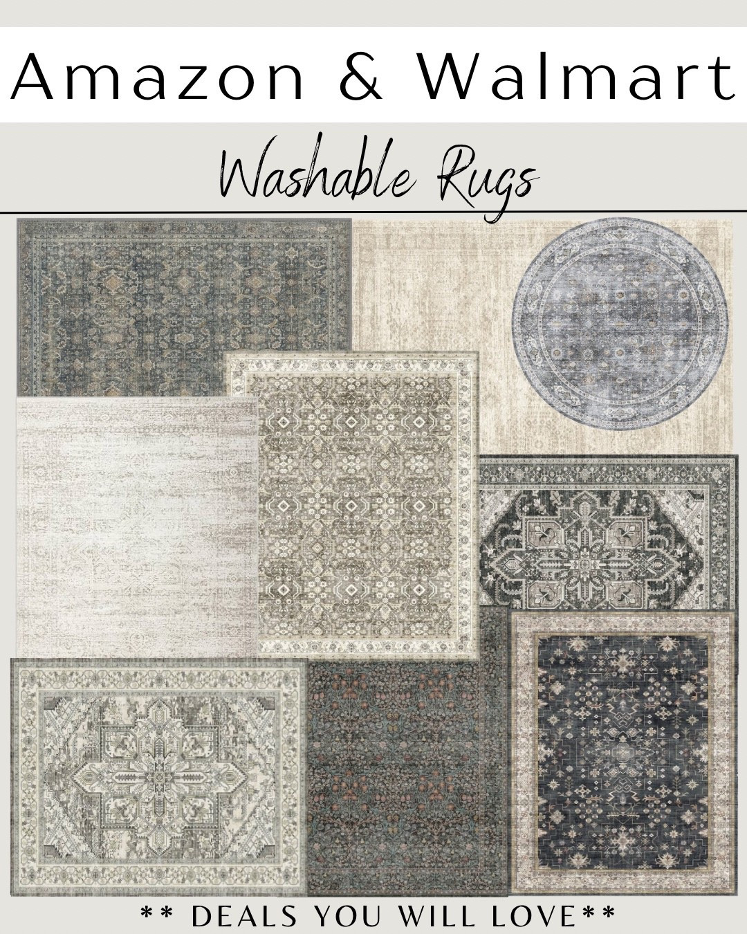 Washable Rugs are a must for me with kids and pets.🐾 These are the most picked on Amazon and Walmart for washable rugs. 

Rugs are the perfect way to update any space in your home! Whether you’re looking for a rug for your living room, dining room, bedroom, entryway or kitchen. Definitely start with a rug👍🏼 These sales are too good to pass up!

A neutral or pop of color accent rug adds such a statement piece to your space. Tagging multiple neutral tone color options of each rug so you can find your best option easily. 

With the holidays 🎄approaching this is a great way to give your home that refresh it needs! 

Which style rugs do you like? Round, runners, or rectangular? 

#LTKFindsUnder100 #LTKHome #LTKSaleAlert
