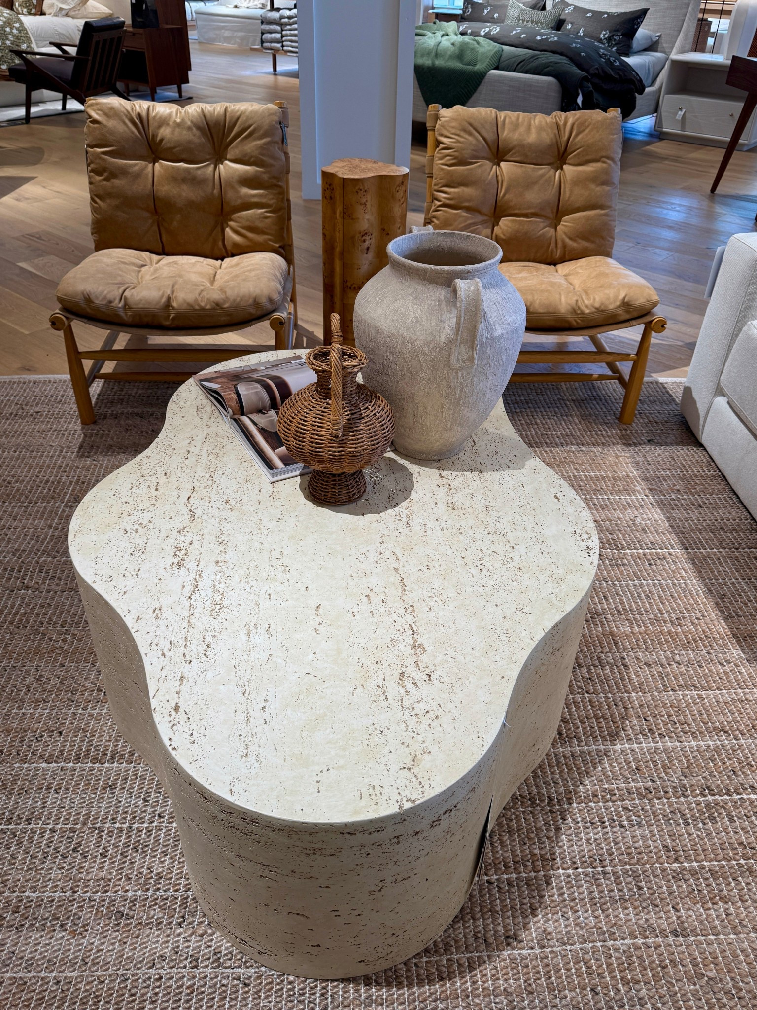 Organic curves and beautiful texture! 🤍 The Fleur Faux Travertine Coffee Table from Crate & Barrel brings that modern organic look with its sculptural shape and stone-inspired finish. 🙌🏻 Made from resin that mimics the look of natural travertine, each table has unique variations, veining, and subtle texture that add character to a living room. 💫 Such a stylish centerpiece that feels warm, contemporary, and effortlessly elevated. Linked this coffee table and similar styles to shop! 🤎 #CrateAndBarrel #CoffeeTable #LivingRoomFurniture

#LTKSaleAlert #LTKHome