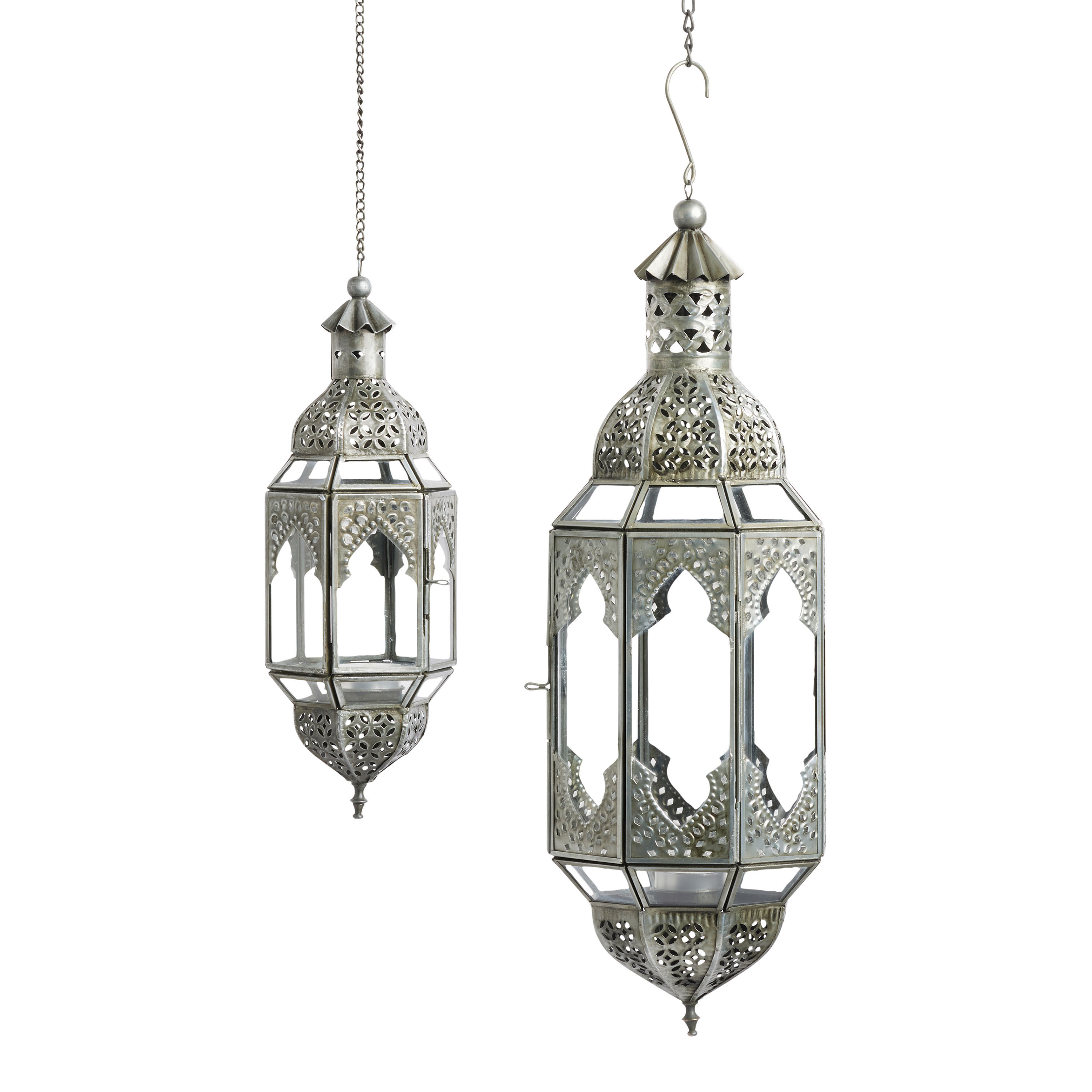Latika Antique Zinc Hanging Candle Lantern | World Market