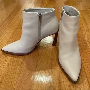 Vince Camuto Cream Booties with Wooden Heel Size 8.5 | Poshmark