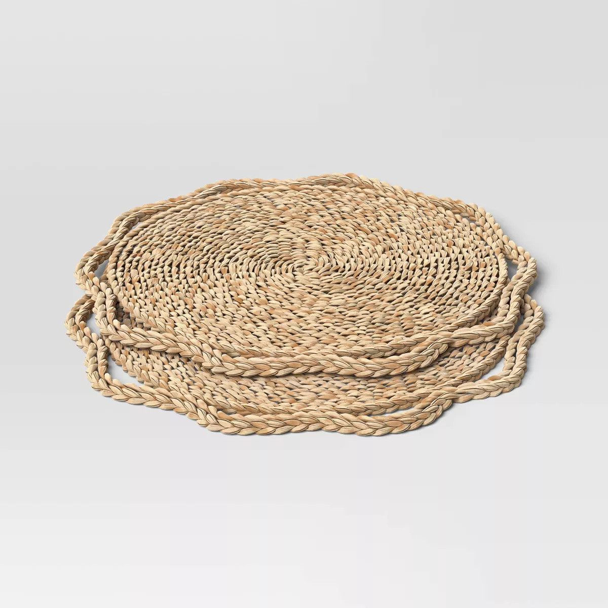 2pk Woven Seagrass with Wavy Border Charger New ivory - Threshold™ | Target