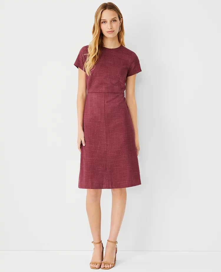 The Flare Dress in Cross Weave | Ann Taylor (US)