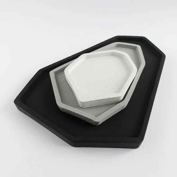 Modern Concrete Tray Set Geometric Vanity Tray Decorative | Etsy | Etsy (US)