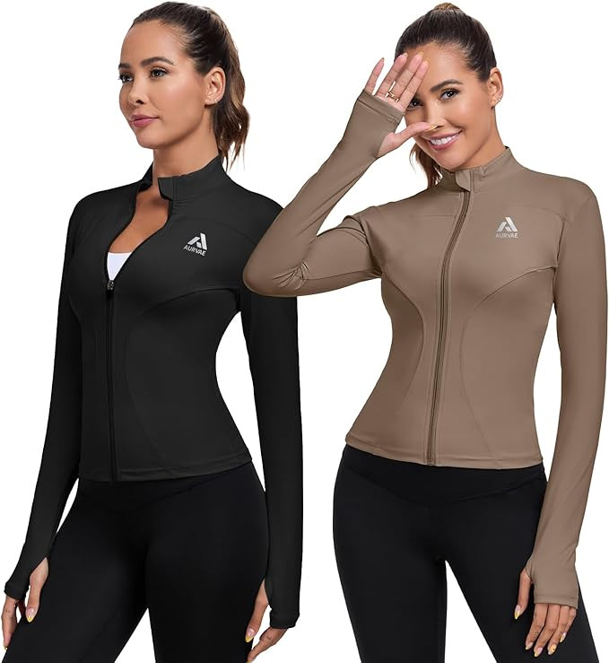 Women's Workout Jacket, Womens Cropped Lightweight Running Jackets, Zip Slim Fit Athletic Tops fo... | Amazon (US)