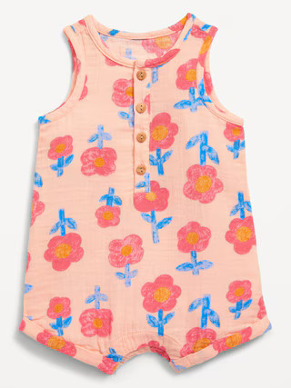 Unisex Sleeveless Henley Romper for Baby | Old Navy (US)