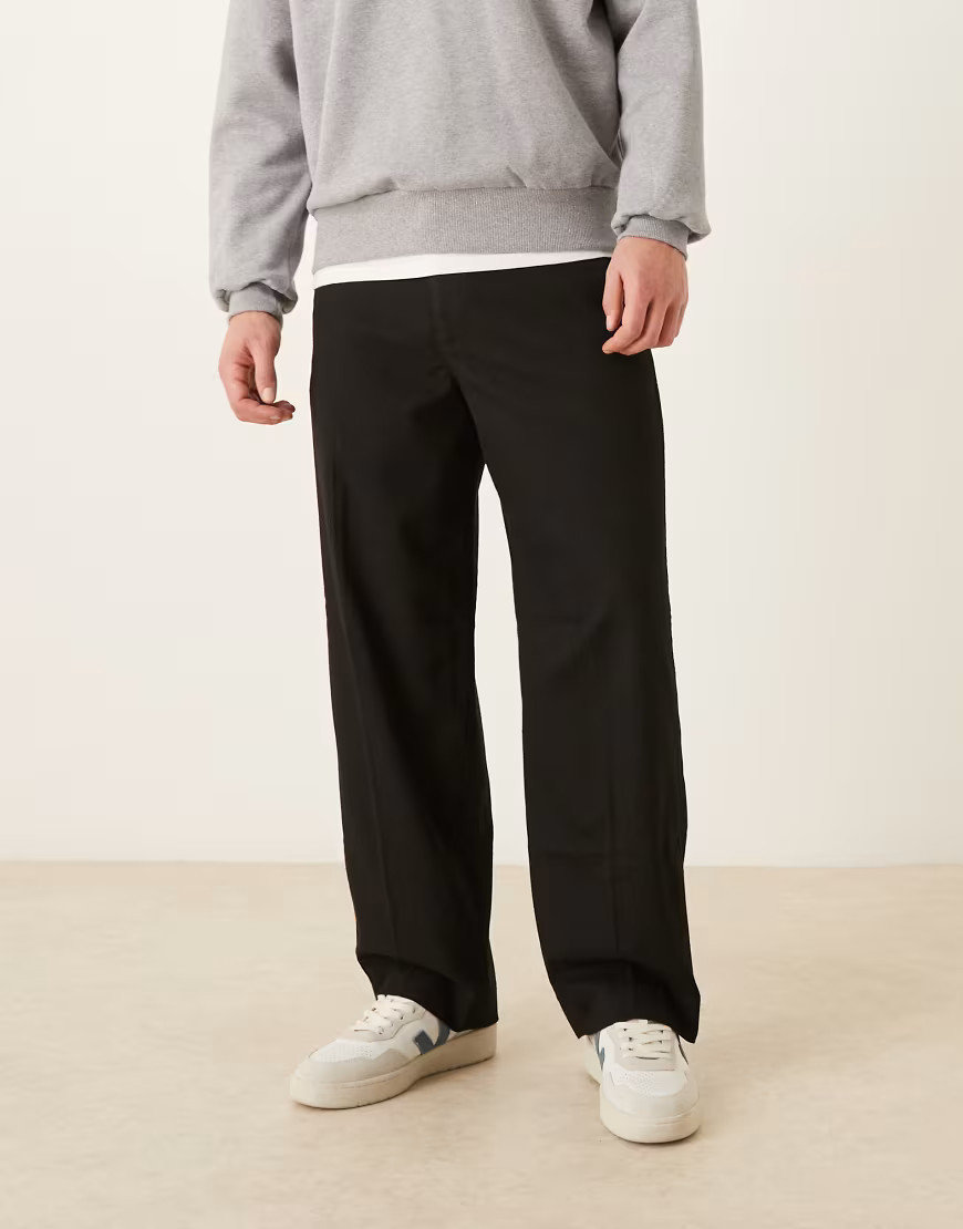Abercrombie & Fitch baggy pull on trousers in black | ASOS (Global)