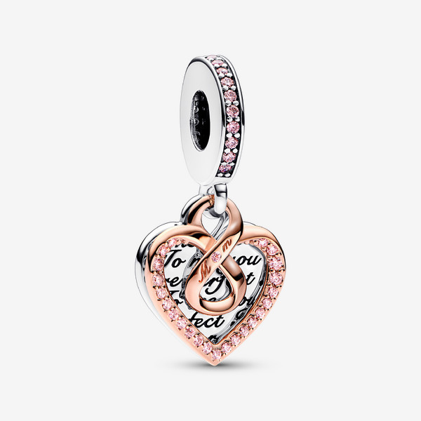 Pandora Two-tone Infinity Heart Double Dangle Charm | Pandora US