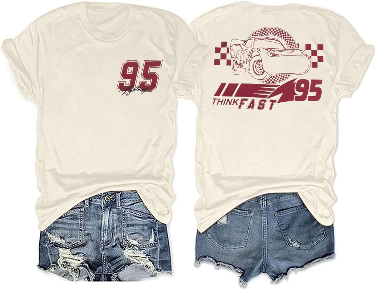 Car Shirts for Women Magic Kingdom Tops Car Racer T-Shirts Vacation Trip Short Sleeve Shirt | Amazon (US)