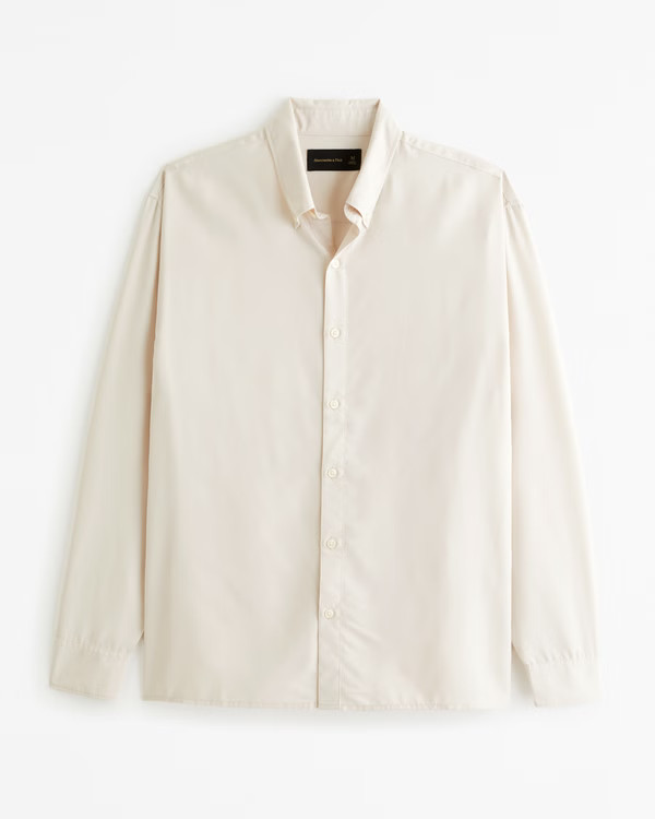 Cupro Button-Up Shirt | Abercrombie & Fitch (US)