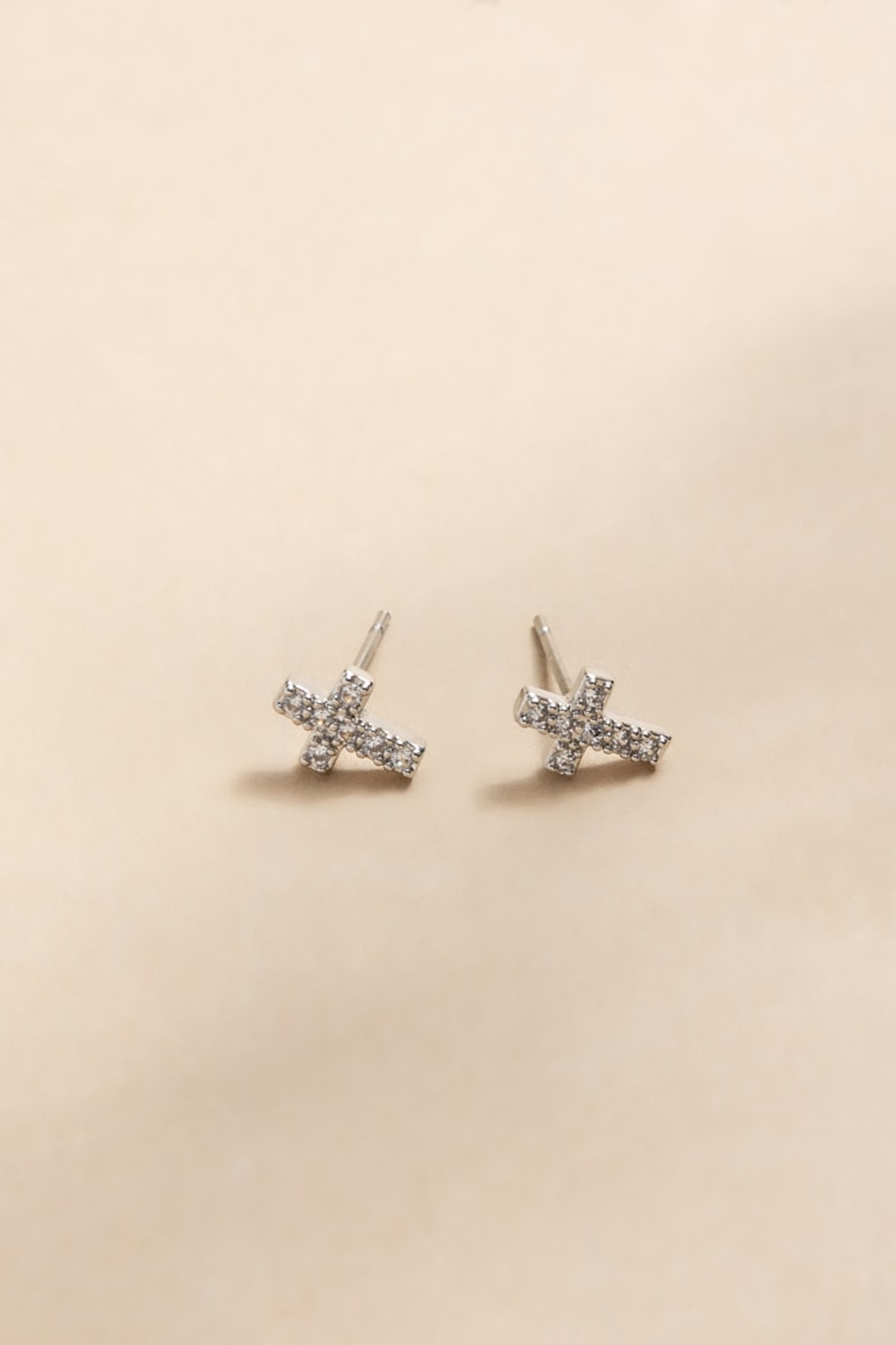 Patricia Crystal Cross Stud Earrings | Francesca's