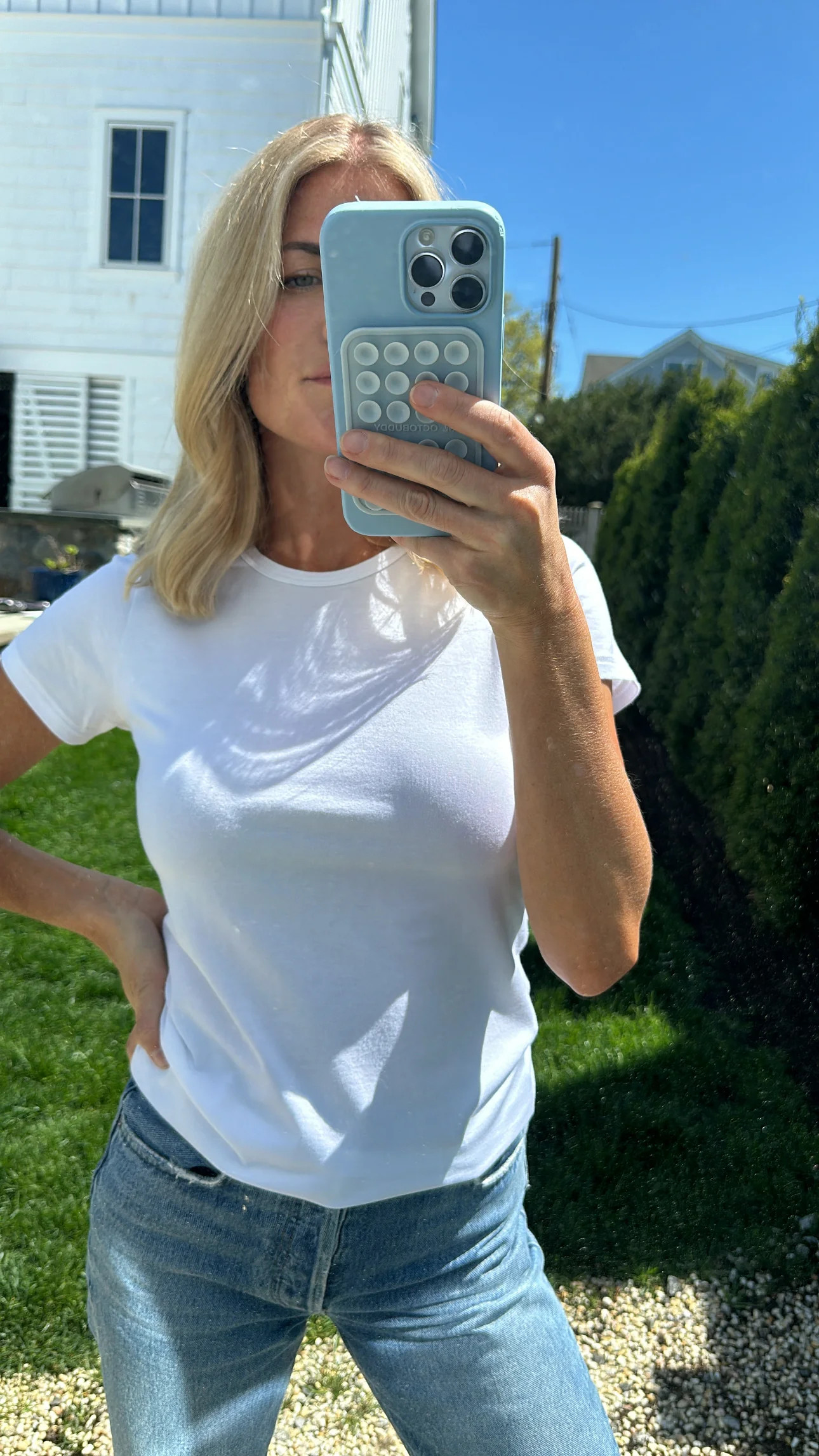 Short Sleeve Fitted Crew Tee - White | Marea