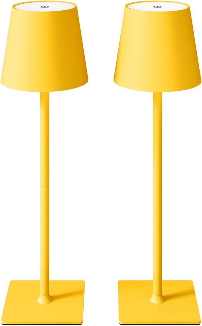 2 Pack Cordless Table Lamps, 3 Colors Stepless Dimming, 5000mAh Rechargeable Battery LED Desk Lam... | Amazon (US)