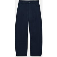 Zara - Balloon-Hose Mit Nadelstreifen - Marineblau - L - Damen | Zara DE