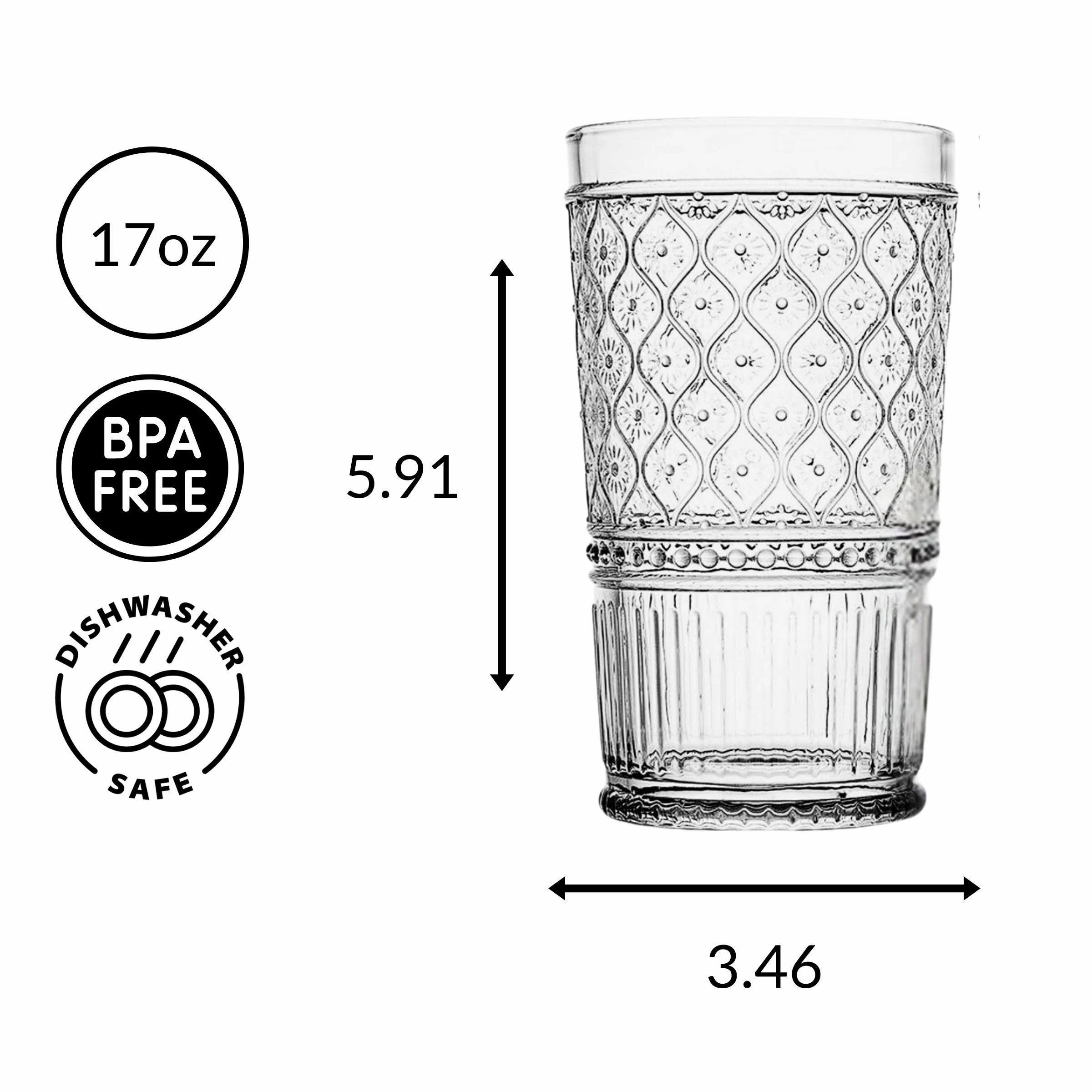 Claro Highball Glasses, 17 oz. (Set of 4) | Wayfair North America