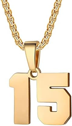 Number Necklace for Boy Black Athletes Number Stainless Steel Chain 00-99 Number Charm Pendant Pe... | Amazon (US)