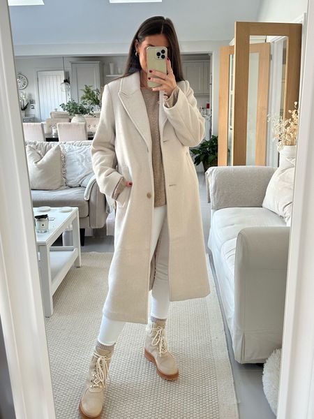 Cream wool coat, I’m wearing a size small 