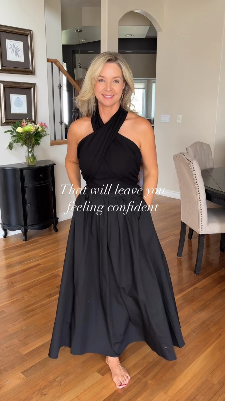 This outfit gives polished and put together vacation vibes! 🖤

The halter, skirt and bag are all from @commense.official! 

I always gush about the clothes and this outfit is no exception. The halter top is easy to put on and gives a chic and flattering look.

The full black midi skirt is lined and has pockets. 

The bag is roomy and adds that pop of interest to the outfit! 

Use code karlalalton_12 for 12% off!

Wearing size M in both

#LTKSummerEdit #LTKFindsUnder100 #LTKOver40