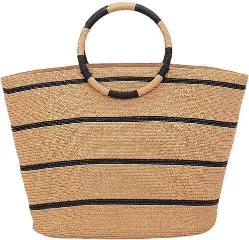 Straw Bag Straw Handbags Tote Bag for Women Straw Tote Bags Rattan Woven Straw Beach Bags for Wom... | Amazon (US)