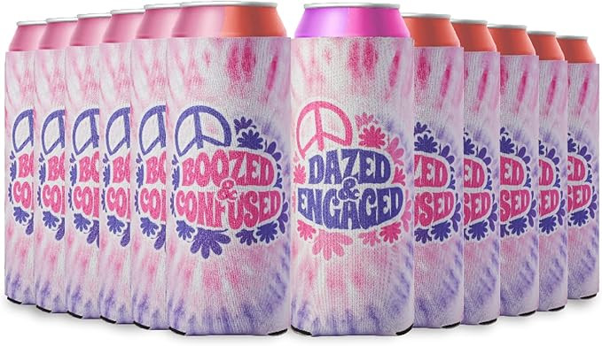 Dazed & Engaged Bachelorette Party Coozies Skinny Can Includes Bride Coozie and Slim Bachelorette... | Amazon (US)