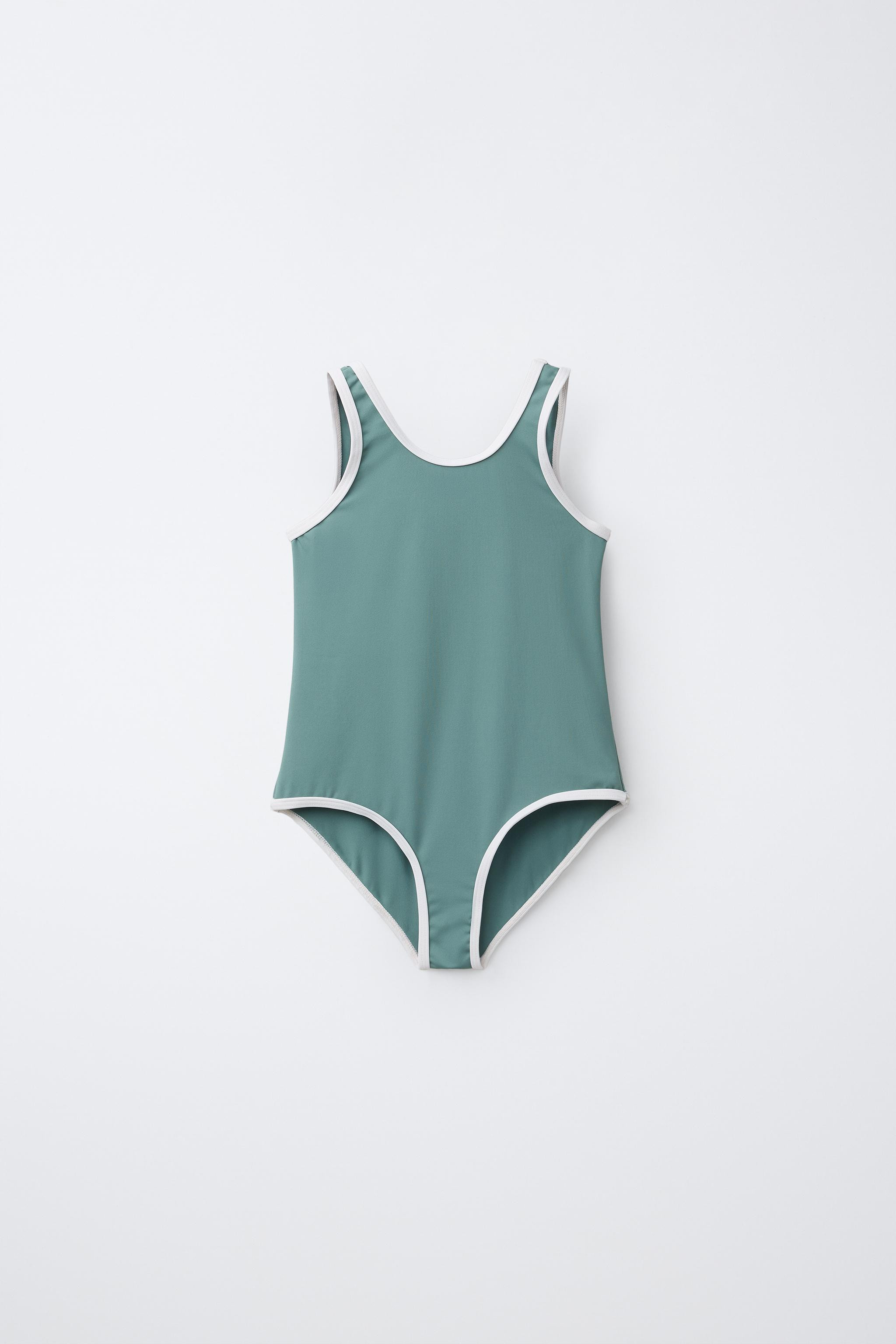 AGES 6-14/ CONTRASTING PIPING SWIMSUIT | Zara US