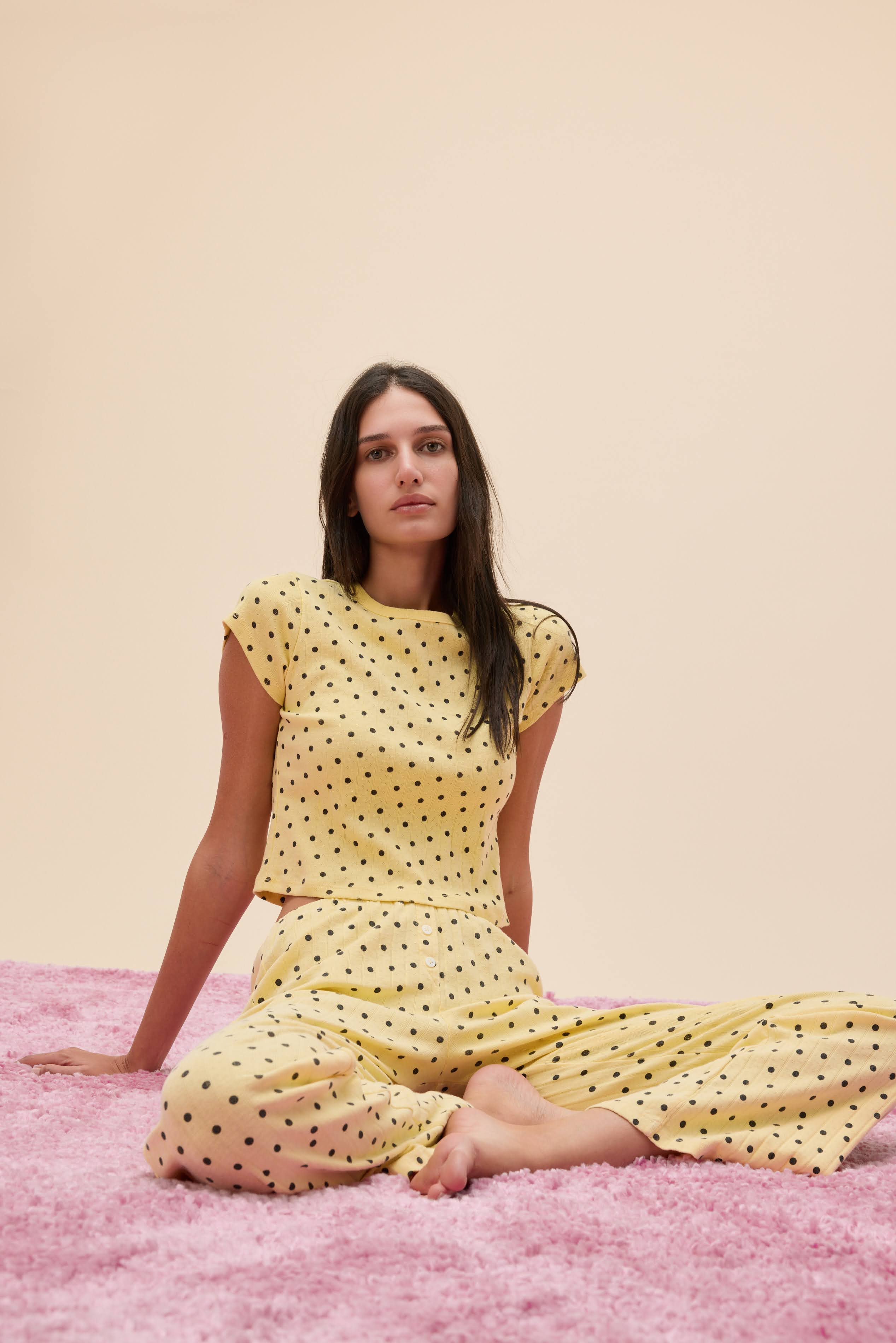 Polka Dot Pointelle Tee | Daydreamer