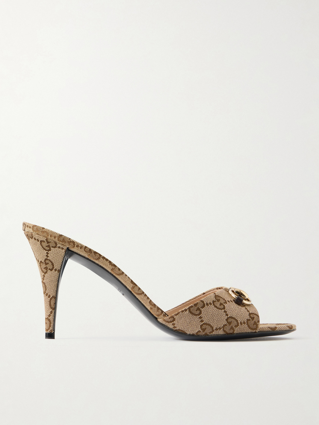 Gucci - Horsebit-embellished Canvas-jacquard Mules - Neutrals | NET-A-PORTER (US)