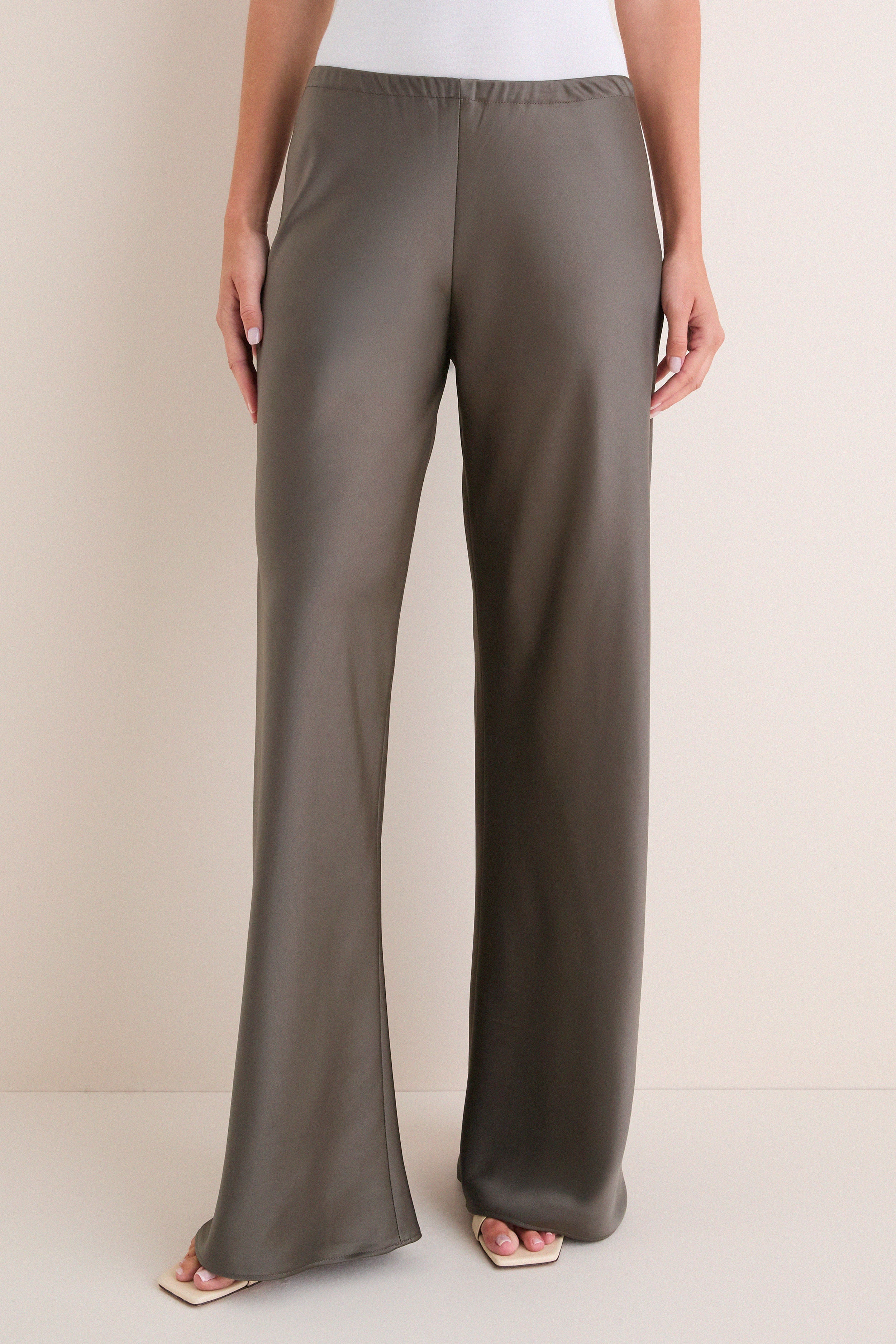 Taupe Satin Colby Pants | Tuckernuck (US)