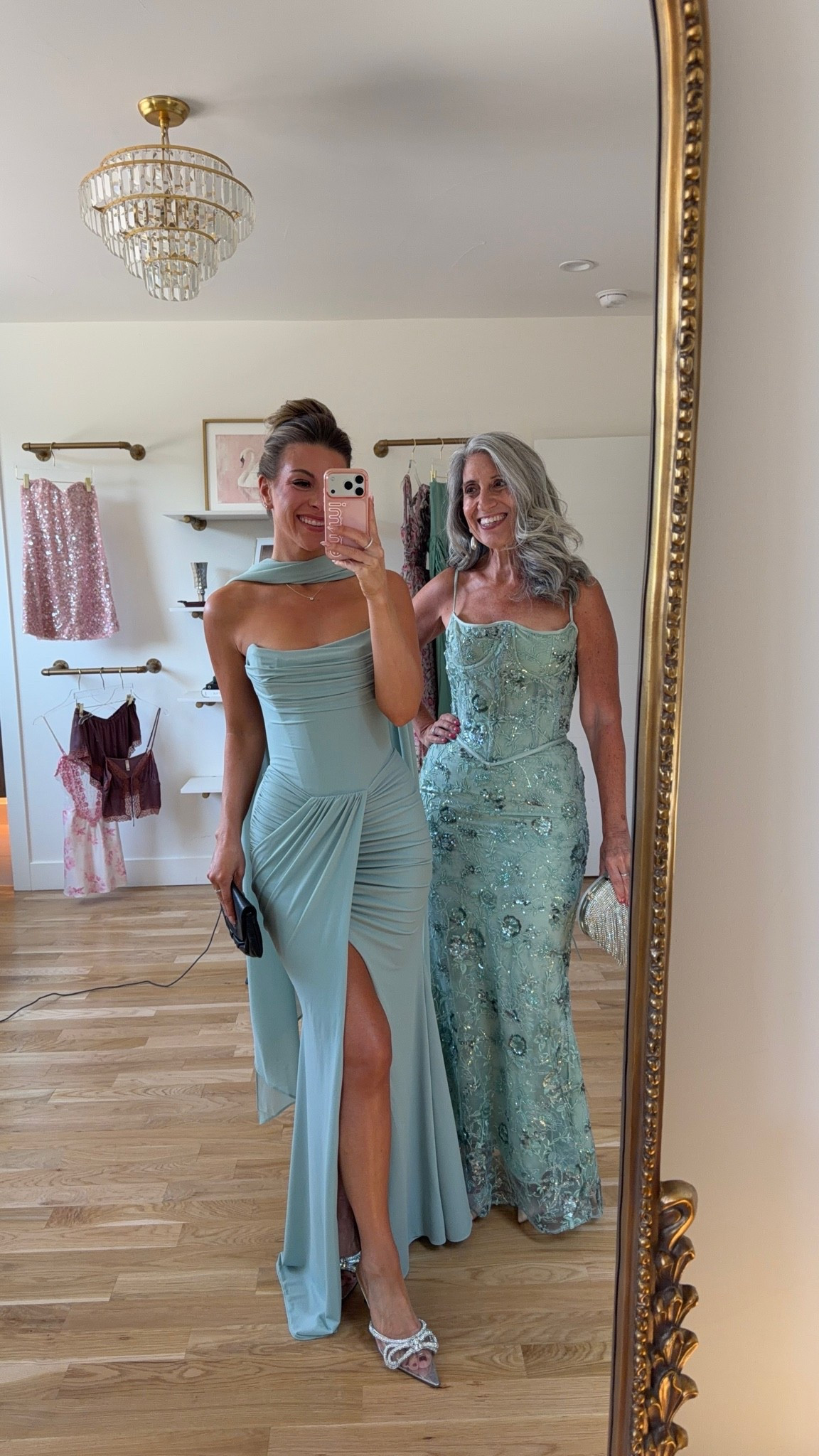 Mom and me green ruched dress with draped neckline and side slit, green sequin dress with a fitted bodice and spaghetti straps wedding guest and formal event dresses  💍💐

Wearing my usual smalls/2 in most

Mom wears a medium/6

electric picks: emerson20 

Wedding guest, mom & me outfits, mom & me dresses, matching outfits, mother daughter outfits, family photo outfits, wedding guest dresses, mother of the bride, mother of the groom, wedding guest outfit ideas

#LTKSeasonal #LTKWedding #LTKOver40