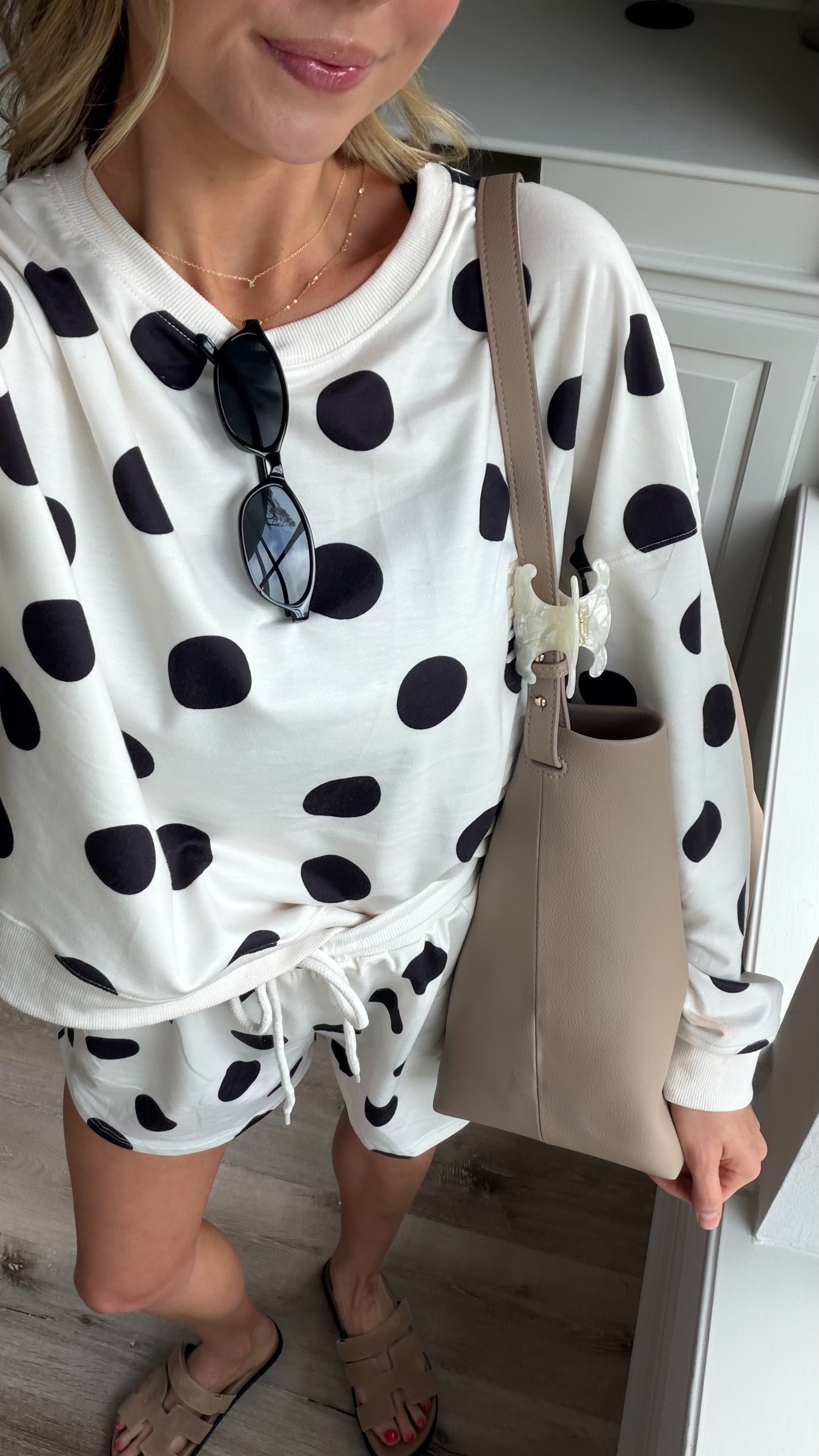 Cutest polka dot matching set! Wearing M 

 
